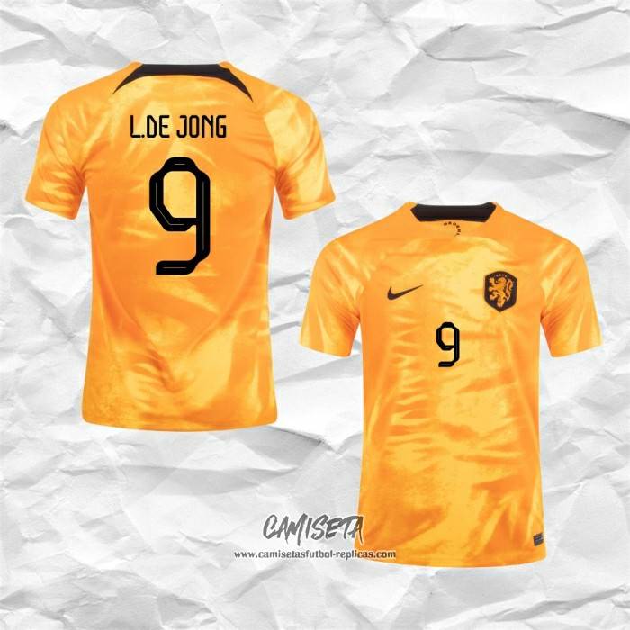 Primera Camiseta Paises Bajos Jugador L.De Jong 2022